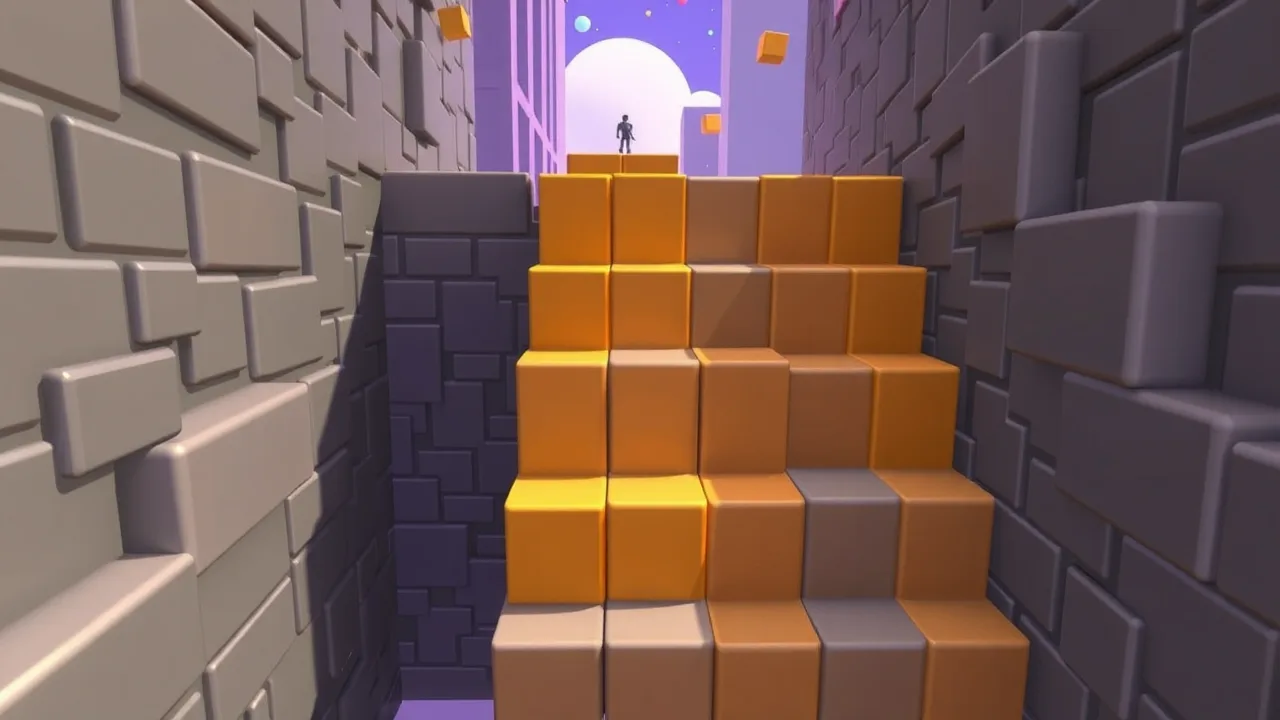 stair race 3d poki fast-paced stair climbing challenge image