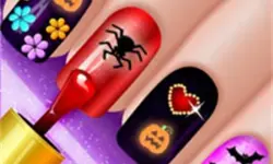 Glow Halloween Nails Game image