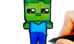 Easy Kids Coloring Minecraft image