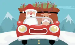 Santa Giving Presents Jigsaw image