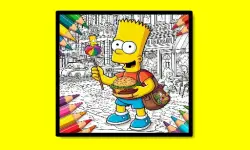 BTS Simpsons Coloring Book image