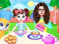 Mom And Taylor Washing Clothes