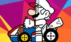 Mario Driving Coloring Book image