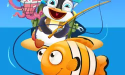 Baby Penguin Fishing