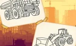 Construction Trucks Coloring image